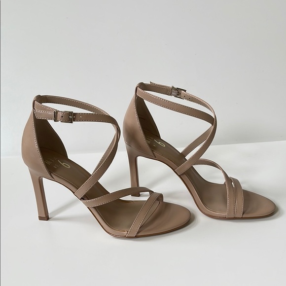 Mango Tan Stiletto Heels with Strappy Design ,brand new, cheap women’s 4in heels - Picture 5 of 8